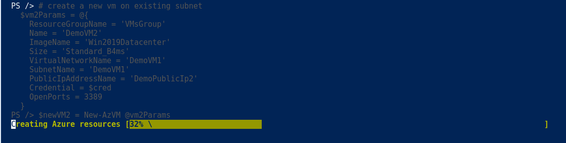 إنشاء أجهزة إفتراضية على Azure باستخدام Powershell